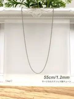 【コアボールチェーンネックレス 1.2mm 55cm 1本】ステンレス a01