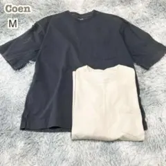 コーエン【M】USAコットンリラックスシルエットポケットTシャツ 2枚組