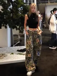 花柄 カーゴパンツ Sサイズ