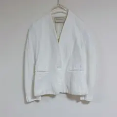 ユナイテッドアローズ　ホワイト ノーカラージャケット　36