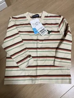 恐竜　ボーダー　長袖Tシャツ　ロンT