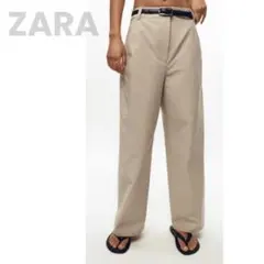 M ZARAザラ ハイウエストワークワイドパンツ