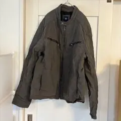 GAP ギャップ メンズ ジャケット ライダース風 カーキ グレー XL