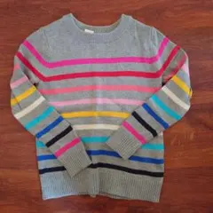 カラフルストライプ長袖セーター