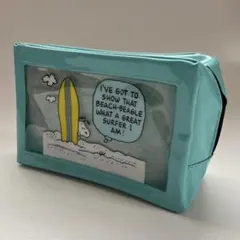 【未使用】スヌーピー サーフデザイン クリア窓付きポーチ（雑誌付録）