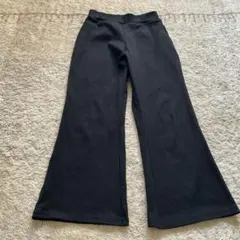リブ編み ブラック フレアパンツ 140センチ