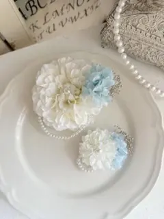 再販！親子コサージュ 入学式　卒業式　入園式　卒園式　結婚式　フォーマル　　水色