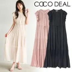 COCODEAL ココディール プリーツティアードフリルワンピース ブラック