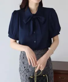 【BLUEEAST】ボウタイリボンブラウス