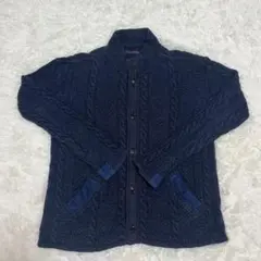 BLUEBLUE ネイビー ケーブルニットセーター　3