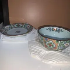 和風模様の皿とボウルセット　有田焼　波佐見焼