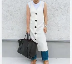 ZARA TRAFLUC ホワイト カットソーワンピース　Mサイズ