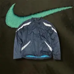 [レア配色]00s NIKE ナイロンジャケットM 裏地ブルー y2k テック系