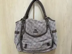 バーバリーブルーレーベル　トートバッグ　ノバチェック　ホースロゴ　ピンクベージュ