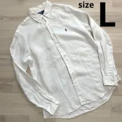 Polo by Ralph Lauren ホワイト リネン100% シャツ