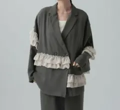 レプシィム　リネンライクドライシリーズ　フリルW長袖ジャケット