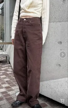 feepur コーデュロイワイドストレートパンツ