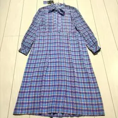 【極美品・現行】ロイスクレヨン　ワンピース　ロング　チェック　千鳥 Lois CRAYON - Lois CRAYON チェックローズ刺繍 ロング