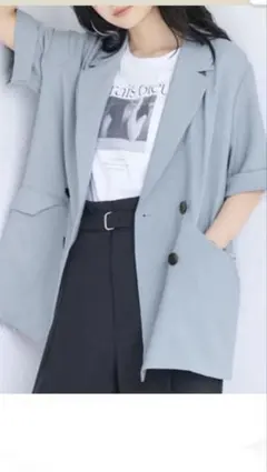 完売！美easyリネンライクダブルジャケットのサムネイル