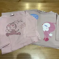 100cm 長袖Tシャツ ドキンちゃん 2点セット ピンク ロンT