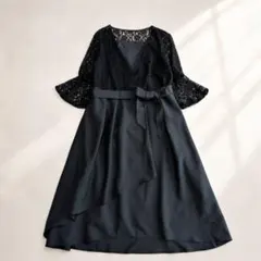 【未使用】オケージョンドレス　3L ネイビー　レース　　結婚式　大きいサイズ