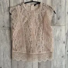 ZARA ノースリーブ レース ブラウス Sサイズ