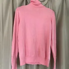 ピンク タートルネック セーター 長袖