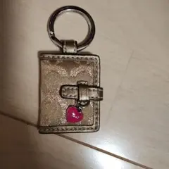 COACH ゴールド レザー キーホルダー