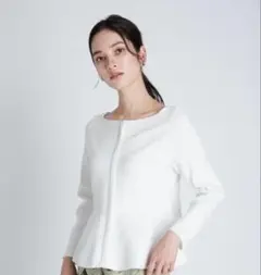 美品⭐︎セルフォード スクエアぺプラムカーディガン