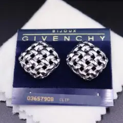 極美品 ジバンシー イヤリング シルバーカラー ヴィンテージ 編み込み