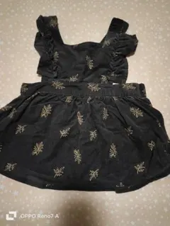 茶色　コーデュロイ　ジャンパースカート