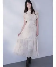 新品未使用タグ付き♡snidel プリーツプリント ワンピース ライトピンク
