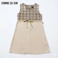 COMME CA ISM ノースリーブワンピース チェックベージュ