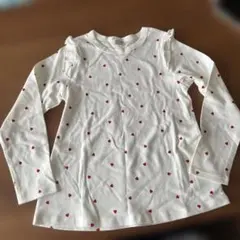 petit main 130ハート柄カットソー