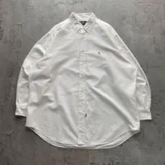 90s ラルフローレン USA古着 BDシャツ 長袖 刺繍ロゴ ワンポイント