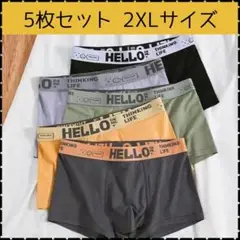 ・【新品】2XL メンズ ボクサーパンツ 5枚 吸汗速乾 抗菌防臭