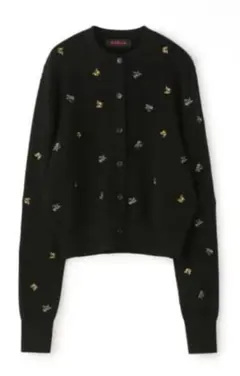 CABaN コットンカシミヤ エンブロイダリークルーネックカーディガン コットンカシミヤ エンブロイダリークルーネックカーディガン