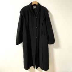 エレガンス レディース ロングコート カシミヤ チャコールグレー フリーサイズ