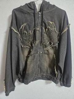 1111clothin Tribal FringeDenim ZipHoodie