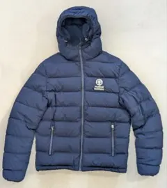 【美品】ネイビー ダウンジャケット フード付き　フランクリンマーシャル