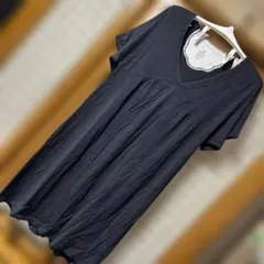 ふ〜あい　黒いVネックワンピース