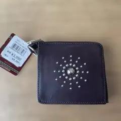 ビジュー付きダークパープルコインケース