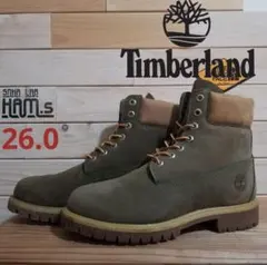 極美品　Timberland　6インチ　プレミアムブーツ　26 カーキ　WPのサムネイル