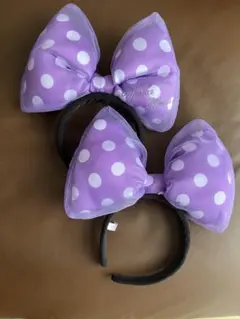 紫色 水玉 カチューシャ　デイジー