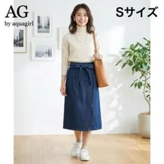 AG by aquagirl リボン付 デニムスカート S フロントボタンのサムネイル