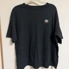 ブラック 半袖 Tシャツ 象 刺繍