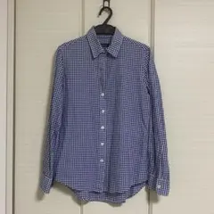 SHIPSチェックシャツ 38 長袖 ブルー系