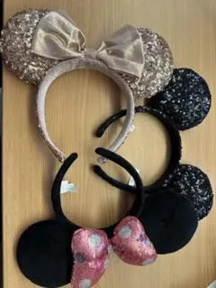 ディズニーミッキーミニー耳カチューシャ3個セット