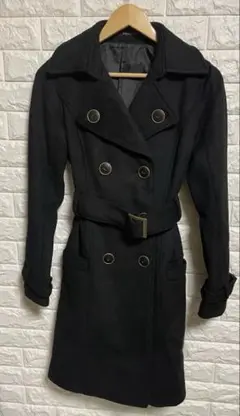 EGOIST（エゴイスト)ウールコート　アウターベルト付きブラック