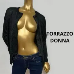 【3574】TORRAZZO DONNA チュール付き カーディガン ラメ糸のサムネイル